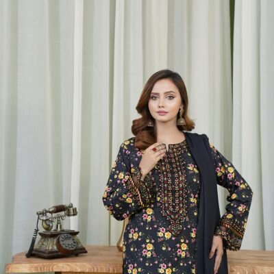 Black Pearl Embroidered Suit